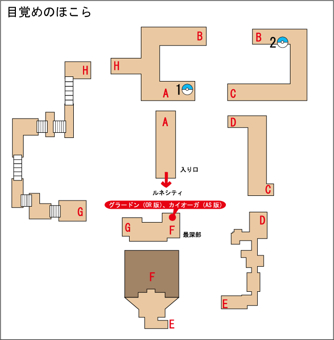 目覚めのほこらのマップ