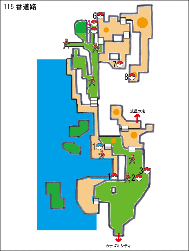 115番道路のマップ